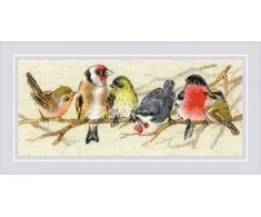 Riolis Kryželio siuvinėjimo rinkinys "Paukščiai ant šakos" 35x15 cm SR2250