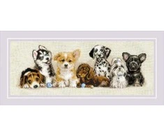 Riolis Kryželių siuvinėjimo rinkinys "Šuniukai" 40x15 SR2221