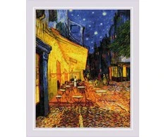 Riolis Kryželiu siuvinėjimo rinkinys „Naktinė kavinės terasa pagal V. Van Gogo paveikslą“ 40x50 SR2217