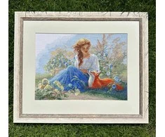 Riolis Kryželio siuvinėjimo rinkinys - Aine kolekcija „Motina gamta. Pieva“ 40 x 30 cm SRA1004