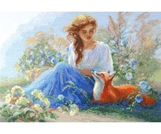 Riolis Kryželio siuvinėjimo rinkinys - Aine kolekcija „Motina gamta. Pieva“ 40 x 30 cm SRA1004