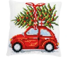 Vervaco Verachtert Nv Siuvinėjimo pagalvėlės rinkinys Kalėdinis automobilis PN/0199257