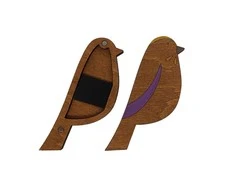 Kind Fox by Wizardi Yuliya Ausianikava ind. veikla pgl. pazyma Nr. 1201908 Medinis adatų dėklas. Paukštis violetinis KF056/110-3