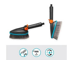 Gardena "Cleansystem" rankinis šepetys "Soft" M, su vandens jungtimis, skirtas mažesniems paviršiams