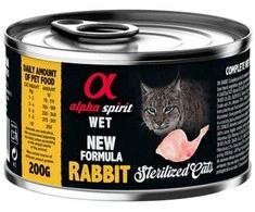 Alpha Spirit WET konservas sterilizuotoms katėms su triušiena 200g 6vnt