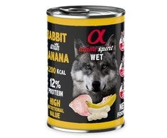 ALPHA SPIRIT WET konservas su triušiena ir bananais 400g 6vnt