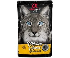 ALPHA SPIRIT WET putėsiai sterilizuotoms katėms su vištiena 85g 6vnt