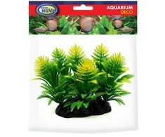 AQUA NOVA plastikinis augalas žalia/gelsva 13cm