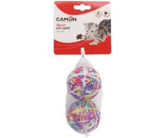 CAMON katėms 2 siūlų kamuoliukai su varpeliu 6cm