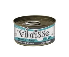 VIBRISSE konservai katėm su tunu ir kalmarais 70g 12vnt