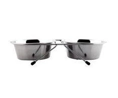 Croci Dubenėliai metaliniai su stovu 2x950ml/16cm