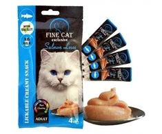 FINE CAT Cremy skanėstas katėms su lašiša 4x15g (24)