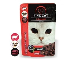FINE CAT konservas katėms su jautiena 100g 22vnt