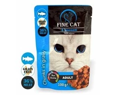 FINE CAT konservas katėms su lašiša 100g 22vnt