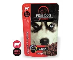 FINE DOG konservas šunims su jautiena 100g 22vnt