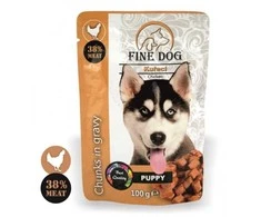 FINE DOG konservas šuniukams su vištiena 100g 22vnt