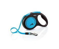 FLEXI New Neon Tape mėlynas pavadėlis S-5m iki 15kg