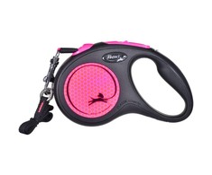 FLEXI New Neon Tape rožinis pavadėlis S-5m iki 15kg