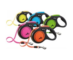 FLEXI New Neon Tape rožinis pavadėlis S-5m iki 15kg