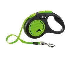 FLEXI New Neon Tape žalias pavadėlis M-5m iki 25kg
