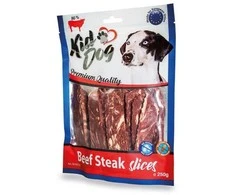 KIDDOG Slices plačios jautienos juostelės 250g