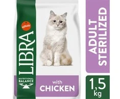 LIBRA CAT STERILIZED pašaras katėms su vištiena 1.5kg