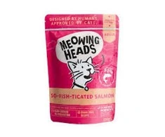 MEOWING HEADS So-žuvis-Ticated lašiša konservai katėms (lašiša/vištiena/jautiena) 100g 10vnt