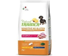 Natural Trainer ADULT DOG SENSITIVE be gliuteno MINI su triušiena 2kg (6)