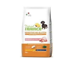 Natural Trainer ADULT DOG SENSITIVE be gliuteno MINI PORK (kiauliena) 2kg