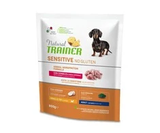 Natural Trainer ADULT DOG SENSITIVE be gliuteno MINI su triušiena 800g