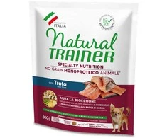 Natural Trainer Dog Adult SENSITIVE NO GRAIN Mini TROUT upėtakis 800g