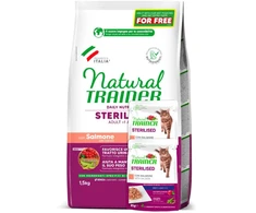 Natural Trainer Cat adult Sterilised lašiša su lašiša 1.5kg + 2konsevai