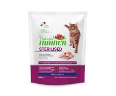 None NATURAL TRAINER Cat Adult Sterilised kalakutiena su kalakutiena 0.3kg