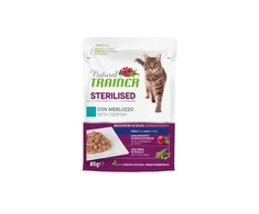 None Natural Trainer Cat Sterilised Codfish konservai katėms su menke 85g 12vnt