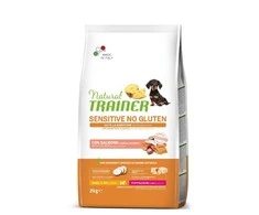Natural Trainer DOG SENSITIVE be gliuteno PUPPY&amp;JUNIOR MINI su lašiša 2kg (6)