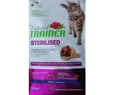 Natural Trainer Cat adult Sterilised HAM su vytintu kumpiu 10kg