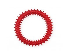 PET NOVA DENTAL raudonas spygliuotas žiedas 12.5cm 3vnt