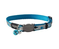Rogz Reflecto antkaklis katei mėlynas su žuvytėmis 11mm/20-31cm