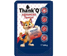 THANK'Q Pouch konservas katėms su jautiena 100gx24vnt