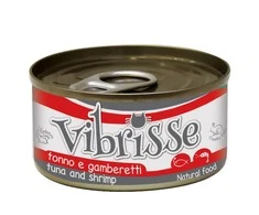 VIBRISSE konservai katėms su tunu ir krevetėmis padaže 70g 12vnt