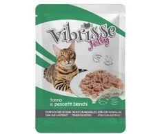 VIBRISSE konservai katėms su tunu ir mailiumi želatine 70g 1vnt (18)