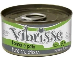 VIBRISSE konservai katėms su tunu ir vištiena 70g 12vnt