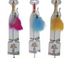 Croci Spa Žaislas katei lazdelė su plunksnomis 46.5cm 3vnt