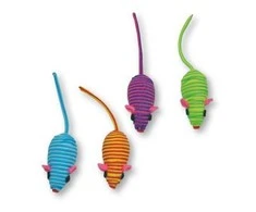 Croci Spa Žaislas katei spalvotos nailoninės pelytės 5cm 6vnt