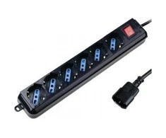 Techly IUPS-PCP-6V elektros tinklo ilgintuvas 1,5 m 6 AC išvestis(ys / čių) Juoda