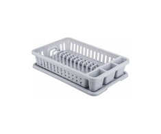 Galicja Indų džiovykla su padėklu CURVER BASIC KITCHEN ACCESORIES, kreminės spalvos, h9 x 26,5 x 42 cm
