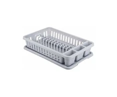 Galicja Indų džiovykla su padėklu CURVER BASIC KITCHEN ACCESORIES, kreminės spalvos, h9 x 26,5 x 42 cm