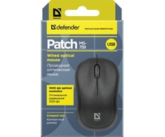 Kompiuterio Pelė - Defender PATCH MS-759 Juoda Optinė 1000dpi 3P