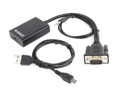 GEMBIRD A-VGA-HDMI-01 VGA į HDMI adapterio kabelis 0.15 m juodas blisteryje