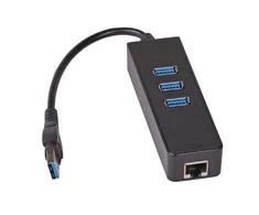 AKYGA AK-AD-32 Hub USB 3.0 &amp; tinklo plokštė 3 x USB / RJ45 10/100/1000 15 cm